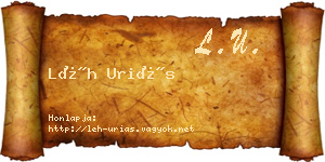 Léh Uriás névjegykártya